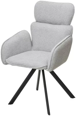 Стул ЛОНГ (LONG) 360 град. поворот. NS10 Серый, букле / черный каркас