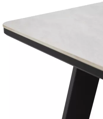 Стол ТИК ТАК 90  цвет ОНИКС, керамика / Черный каркас