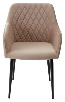 Стул BRANDY-X БЕЖЕВЫЙ #5, велюр / черный каркас М-City