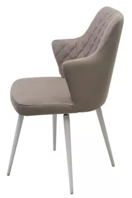 Стул HERMAN 360 град. ЛАТТЕ #25, велюр / белый каркас М-City