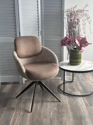 Стул ГРЕЙС (GRACE) 360 град, цвет КАПУЧИНО PENA-172 / G1229-7, ткань / ШОКОЛАДНОЕ ЗОЛОТО, ®DISAUR