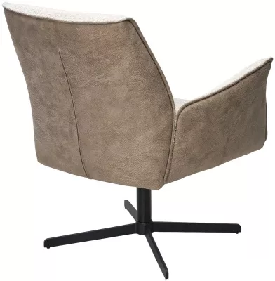 Кресло БЕЛФАСТ (BELFAST) 360 град. XD841-02 Бежевый, букле/ GINO-101 Бежевый, ткань/ Черный, ®DISAUR