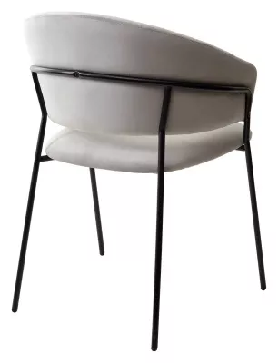 Стул ГЕММА, цвет H-09 Светло-серый, велюр / черный каркас