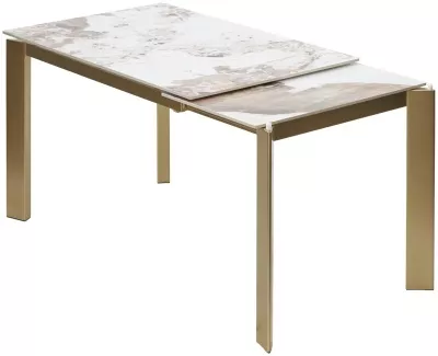 Стол CORNER 120 GLOSS LUXURY PANDORA SOLID CERAMIC / шампань, ®DISAUR