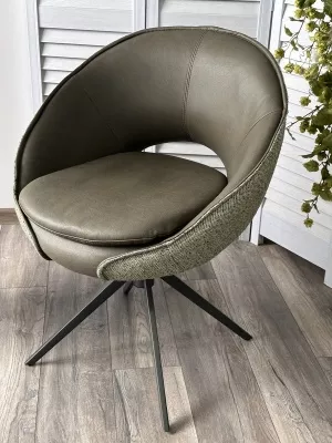 Стул ANABEL 360 град. поворот Зеленый F07-003-01 / MONTECRISTO 8421 / серый каркас, ®DISAUR