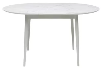 Стол BOLERO 105 см Жемчужный Перито (Белый Мрамор), HPL / Белый М-City