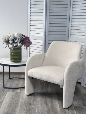 Кресло КУБ (CUBE) цвет AT5139-09 Бежевый, ткань/каркас металл в тканевой обивке AT5139-09 ®DISAUR