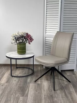 Стул YOHAN 360 град. поворот. HF017-09 Латте, экокожа / Черный, ®DISAUR