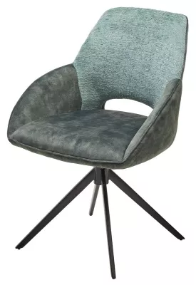 Стул БЕРРИС  (BERRIES) 360 град., Зеленый Loris-39 /тем-зеленый 7525-156, велюр/ черн каркас, DISAUR