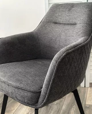 Стул RENLY 180 град. поворот. Brego-16 Темно-серый, ткань / Черный, ®DISAUR