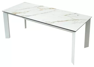Стол CREMONA 160 KL-188 Контрастный мрамор / белый каркас, ®DISAUR