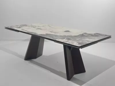 Стол БРИАН (BRIAN) 200 ЦВЕТ ПАНДОРА (MATTE PANDORA) керамика на стекле/ ОРЕХ, ®DISAUR