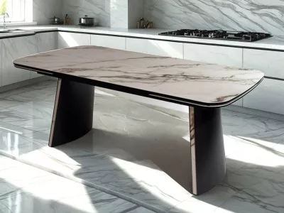 Стол VALDEMAR 180 KL-188 итальянская керамика, стекло/ каркас темно-серый/Kl-188, ®DISAUR