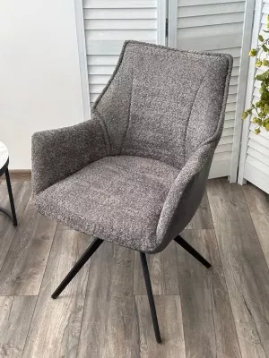 Стул BREVIS 180 град. поворот. XD841-16 Серый, букле/ GINO-457 Серый, ткань/ Черный, ®DISAUR