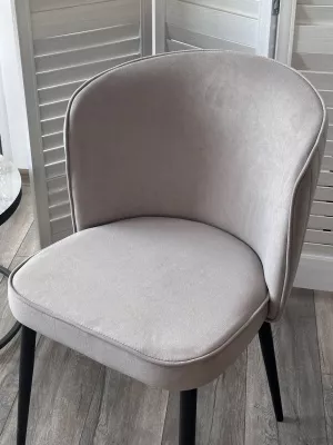 Стул МИЛАНО цвет B22 Серый, велюр / черный каркас