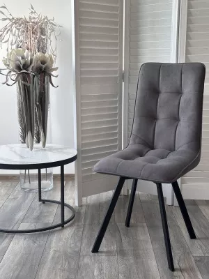 Стул ДАРЛИНГ 360 град. поворот. цвет B28 Темно-серый, велюр / черный каркас