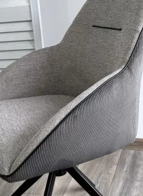 Стул ТОРНАДО (TORNADO) 360 град. Серый 07, ткань/ темно-серый 454, велюр/ черный каркас, DISAUR