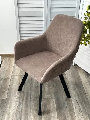 Стул JET 360 град. поворот. B5 Капучино, велюр / черный каркас, М-City