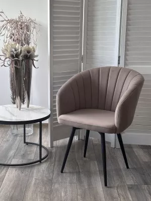 Стул МИШЕЛЬ 360 град. поворот. цвет B5 Капучино, велюр / черный каркас