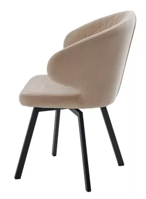 Стул ХИЛТОН 360 град., цвет B03 Бежевый, велюр / черный каркас