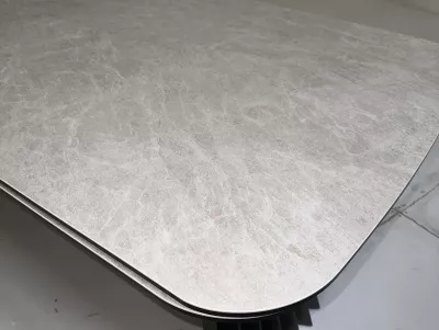 Стол АСТРИД (ASTRID) 200 цвет TL-102 Бежевый мрамор, испанск. керамика / Темно-серый каркас, ®DISAUR