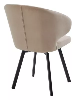 Стул ХИЛТОН 360 град., цвет B03 Бежевый, велюр / черный каркас