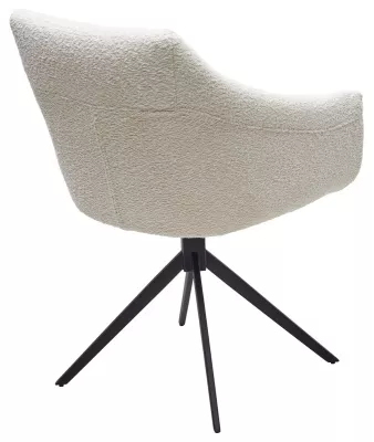 Стул КЛАУДС (CLOUDS) 360 град. поворот. Белый Wales 101, букле/ черный каркас / Товарный знак DISAUR