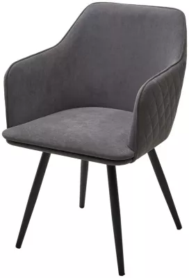 Стул ФОРТ (FORT) 360 град. поворот. цвет B28 Темно-серый, велюр / черный каркас