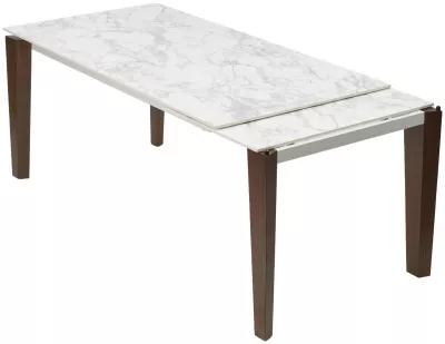 Стол ESMIR 160 MATTE ARABESCATO SOLID CERAMIC/ орех, ®DISAUR