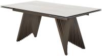 Стол IVAR 180 MARBLES TL-109 Серый мрамор, испанская керамика/Шоколадное золото каркас, ®DISAUR