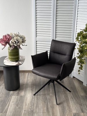 Стул DEAN 360 град.поворот. Темно-серый  экокожа  Maison 99# / Черный, ®DISAUR