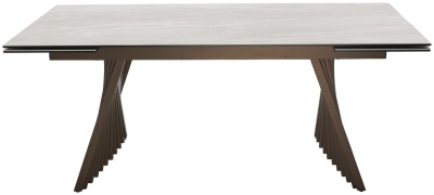 Стол IVAR 180 MARBLES TL-109 Серый мрамор, испанская керамика/Шоколадное золото каркас, ®DISAUR