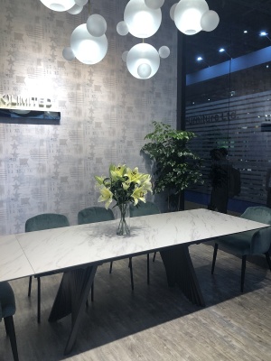 Стол IVAR 180 MARBLES KL-99 Белый мрамор, итальянская керамика/серый, ®DISAUR