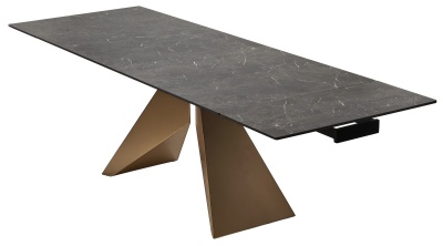 Стол ALES 180 BLACK GRAVE SOLID CERAMIC, керамика / бронзовый, ®DISAUR