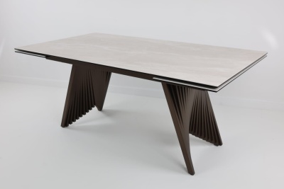 Стол IVAR 180 MARBLES TL-109 Серый мрамор, испанская керамика/Шоколадное золото каркас, ®DISAUR