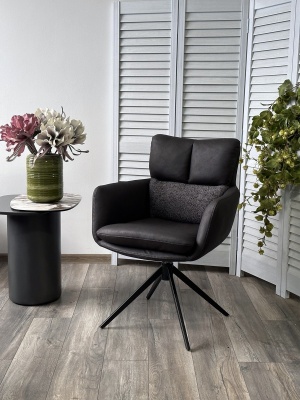 Стул LUIS 360 град. поворот Серый Maison 99# / OTE COBBLE 457 / черный каркас, ®DISAUR