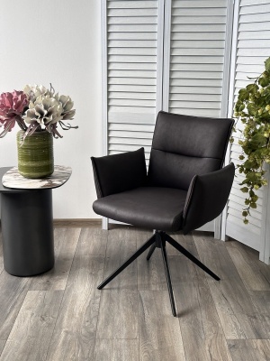 Стул DEAN 360 град.поворот. Темно-серый  экокожа  Maison 99# / Черный, ®DISAUR
