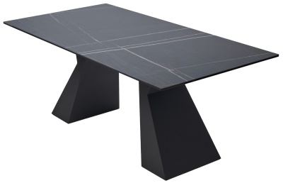 Стол БОГАРТ 200 TITANIUM BLACK PULIDO, керамика / Черный М-City