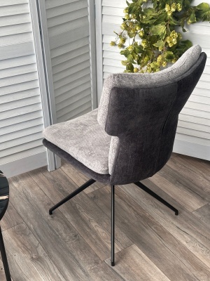 Стул NEVIS 360 град поворот с возвратом TENDER WAY80 серый, шенилл/ ODIN18 тем-серый / Черн, ®DISAUR