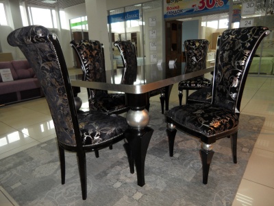 3224/TR Стол, черный с серебром СКИДКА 50%