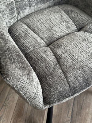 Стул EILAT 360 град. поворот с возвратом, Cremona-95 серый, ткань / Черный, ®DISAUR