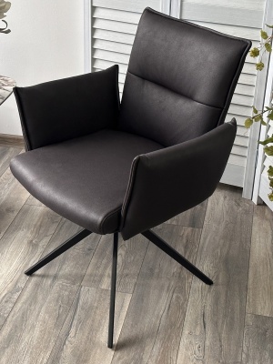 Стул DEAN 360 град.поворот. Темно-серый  экокожа  Maison 99# / Черный, ®DISAUR