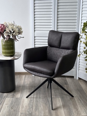 Стул LUIS 360 град. поворот Серый Maison 99# / OTE COBBLE 457 / черный каркас, ®DISAUR